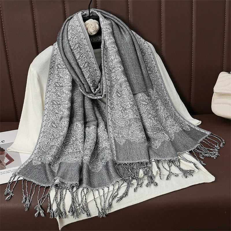 Soft Cashmere Women's Scarf with Warm Luxury Print