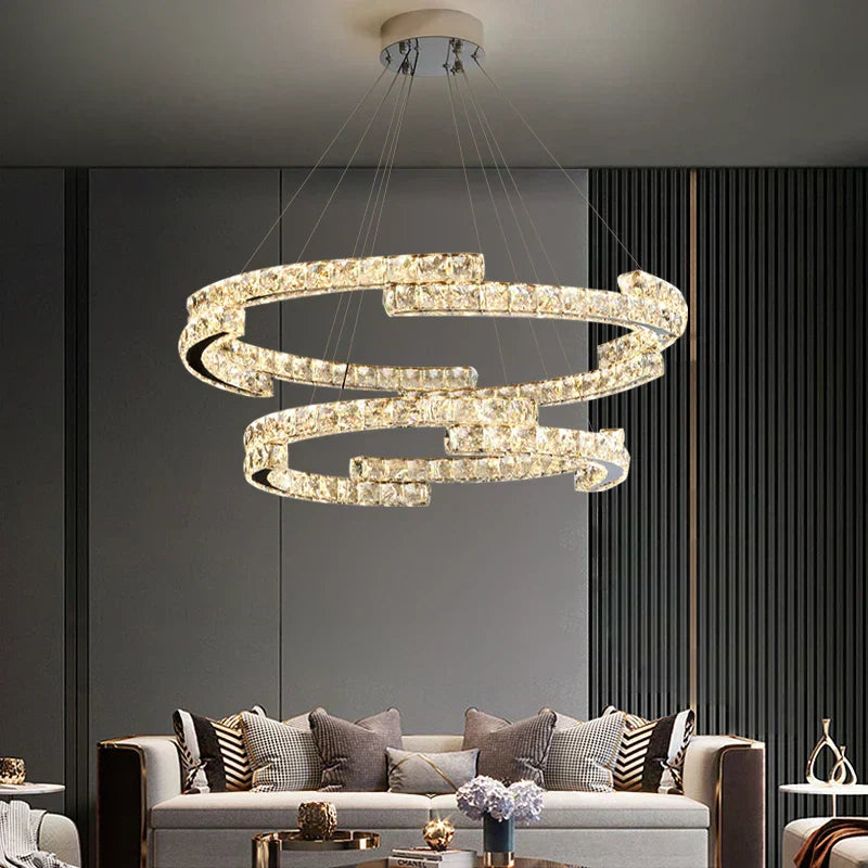 Luxury Gold Crystal Ceiling Light Fixture - Luxicro