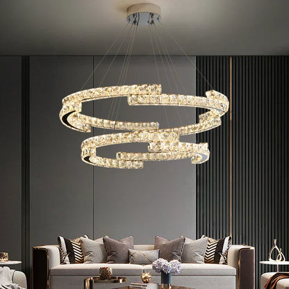 Luxury Gold Crystal Ceiling Light Fixture - Luxicro