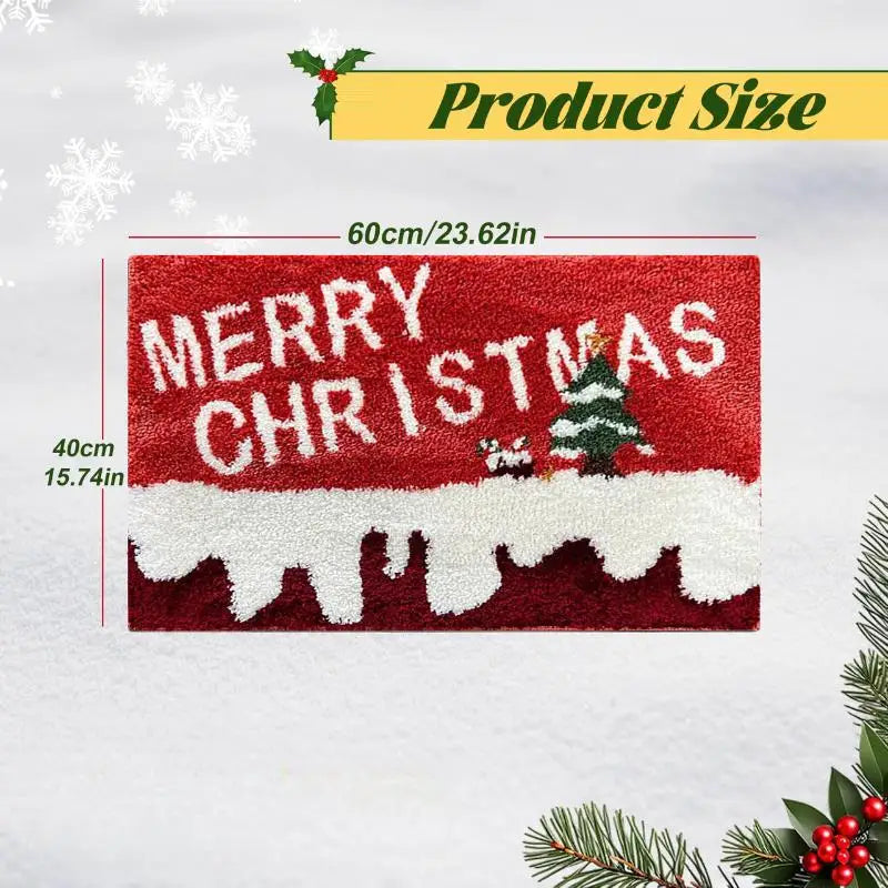 Festive Christmas Welcome Mat Santa Gingerbread Theme