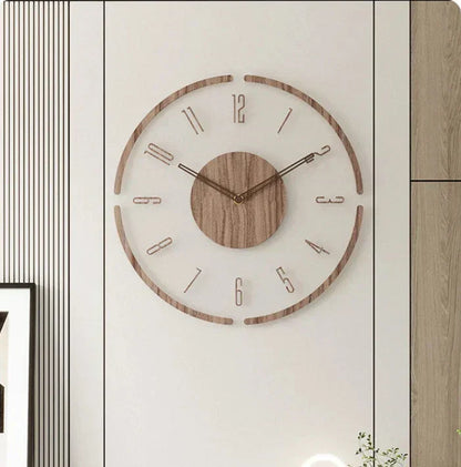 Big Rustic Wooden Silent Wall Clock