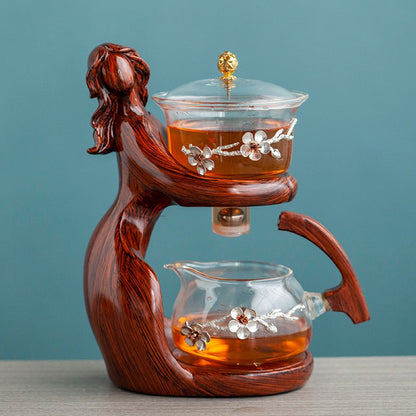 Whimsical Oceanic Wood Teapot