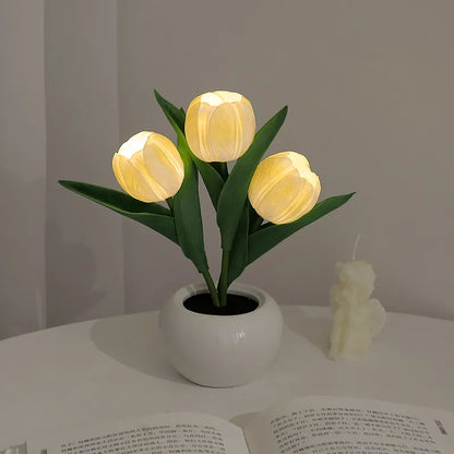 Warm LED Floral Table Lamp Soft Home Lighting