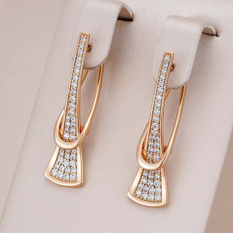 Sparkling Triple Layer Diamond Dangle Earrings