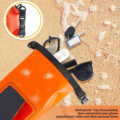 Waterproof 2L Dry Sack with Phone Window for Swimming