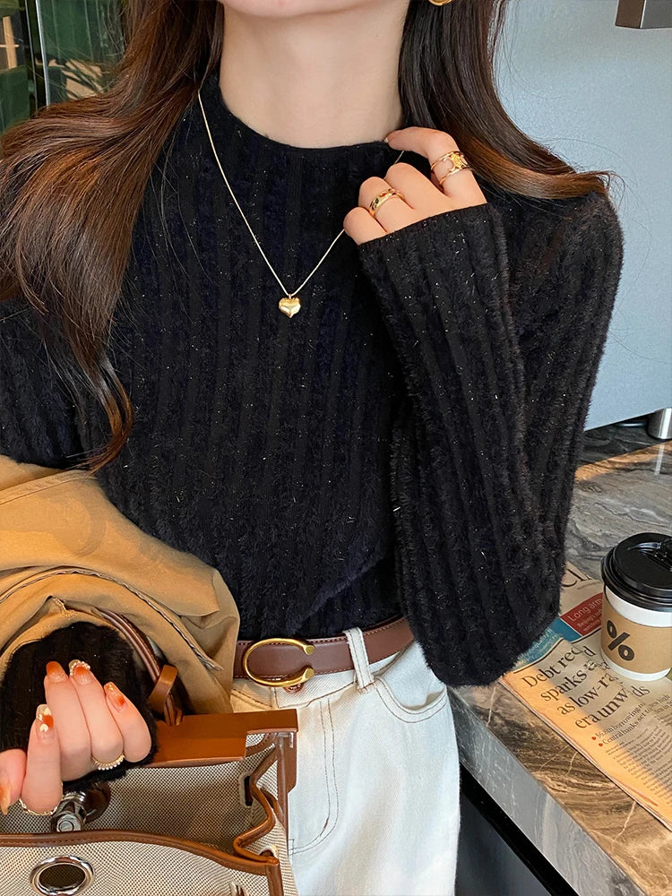 Cozy Fit Womens Crew Neck Knit Sweater