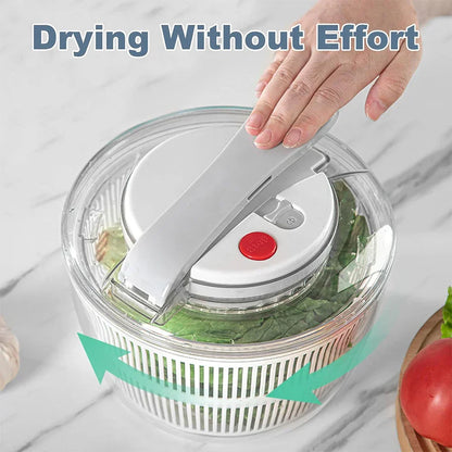Compact Salad Spinner with Locking Lid and Stable Base