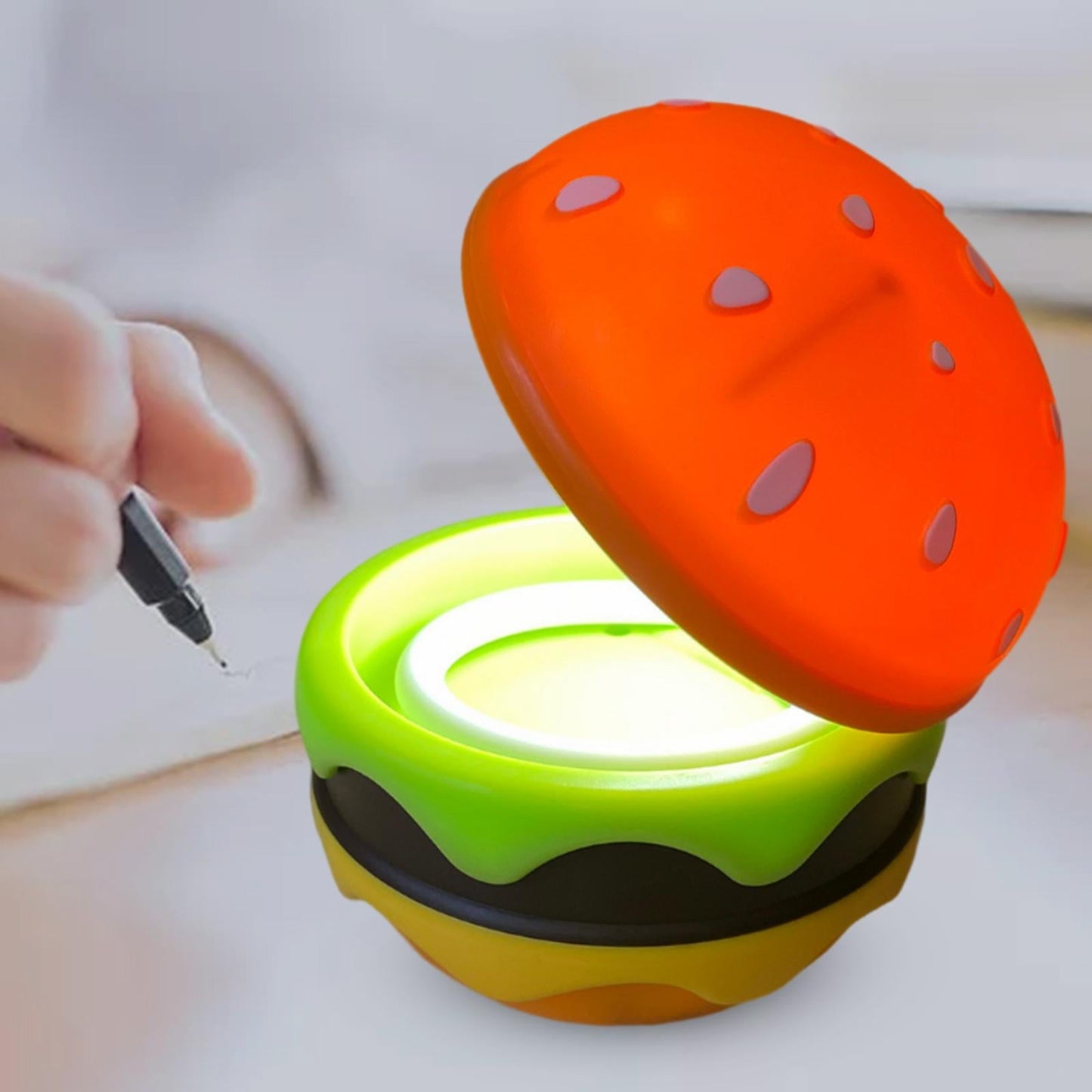 Portable Compact LED Burger Desk Lamp