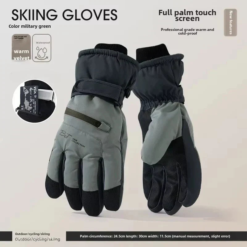 Insulated Water Resistant Snow Gloves with Touchscreen Tips