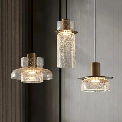 Stylish Shattered Glass Pendant Lighting Fixture