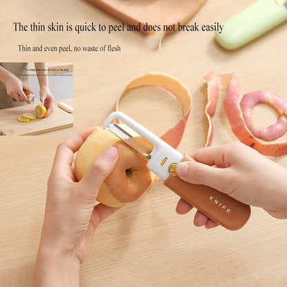 Compact 3 in 1 Pocket Peeler Knife