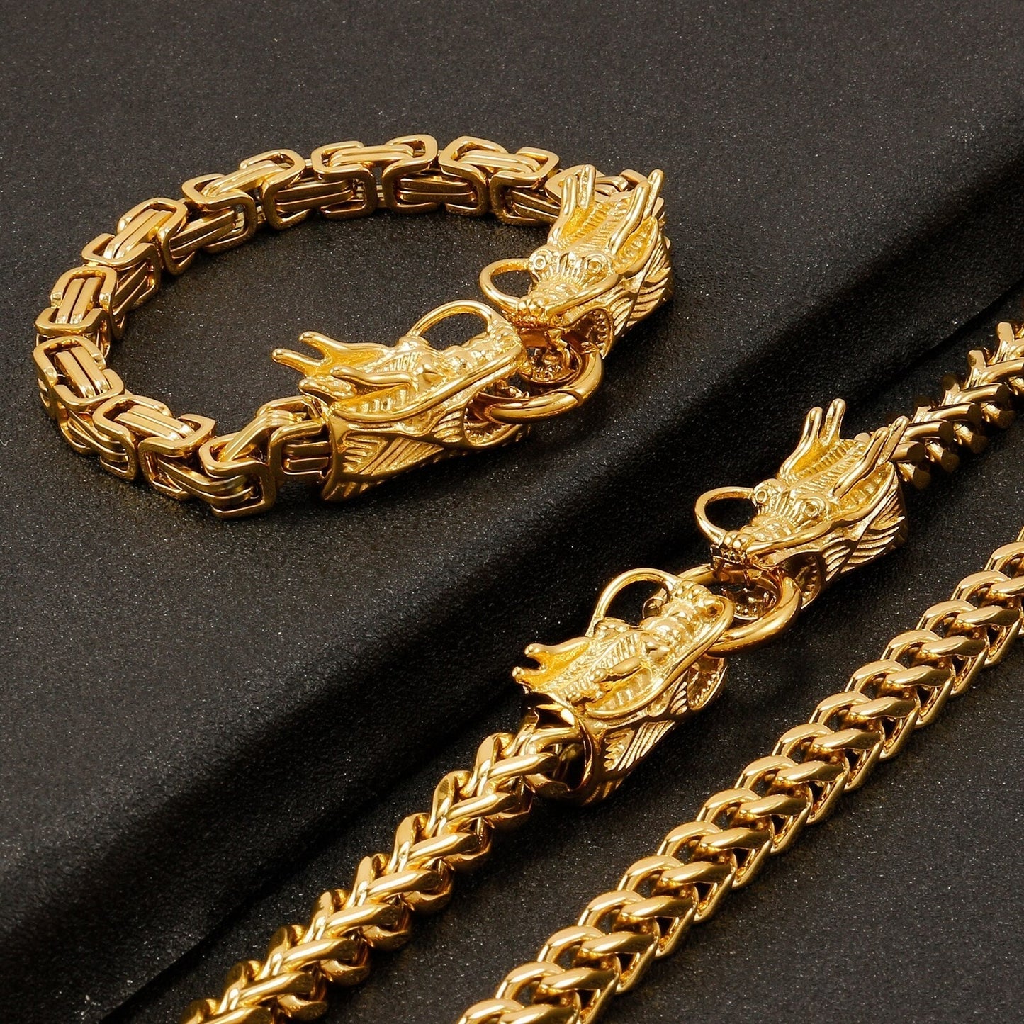 Edgy Dragon Stainless Steel Cuff Bracelet