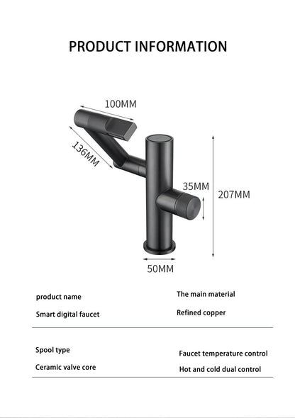 Contemporary Automatic Rotating Waterfall Sink Faucet