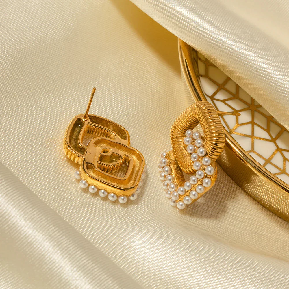 Luxury Metallic Circle Drop Earrings