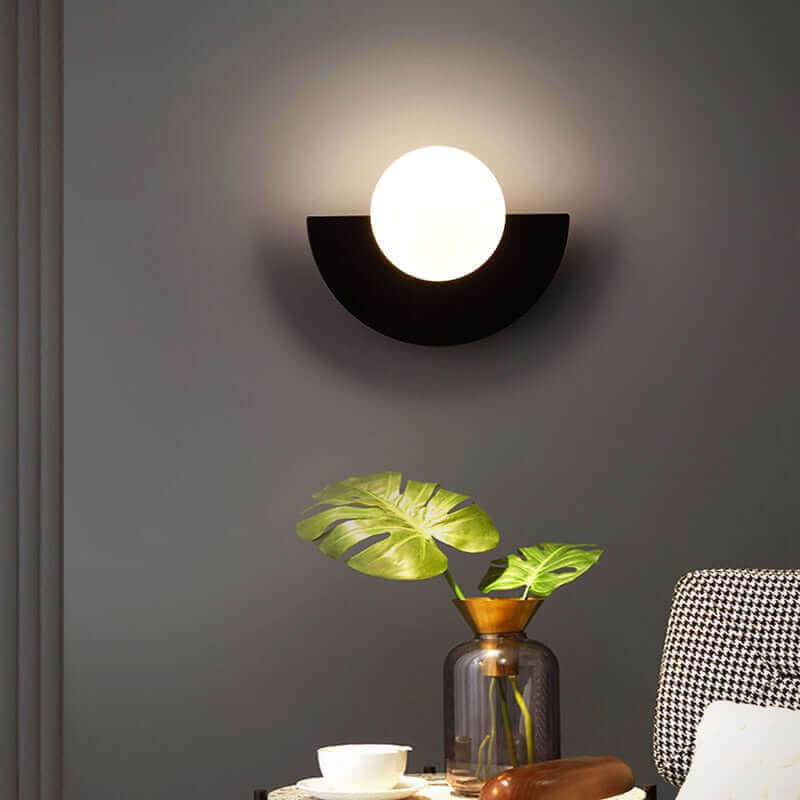 Contemporary Half Moon Steel Wall Lamp