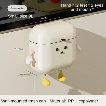 Humorous Face Mounted Waste Bin