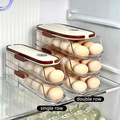 Clear Adjustable Refrigerator Egg Holder Container