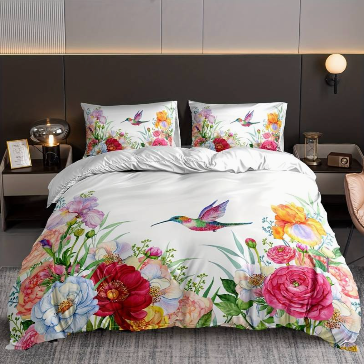 Vibrant Floral Bedding Set with Pillow Covers - Luxicro