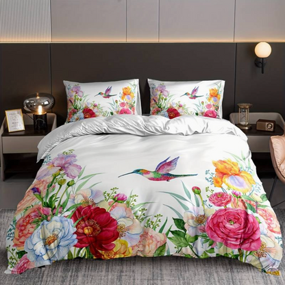 Vibrant Floral Bedding Set with Pillow Covers - Luxicro
