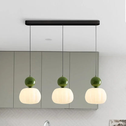 Classic Hanging Lamp with Beige Glass Shade