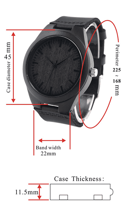 Black Leather Quartz Men's Wrist Watch