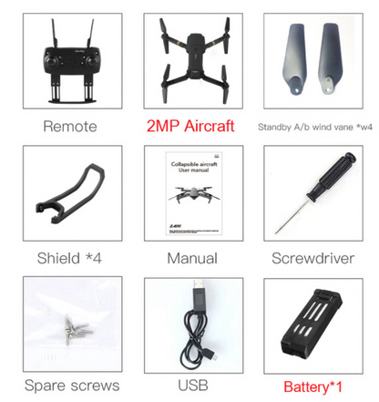 Compact Lightweight HD Foldable Drone 2MP Camera