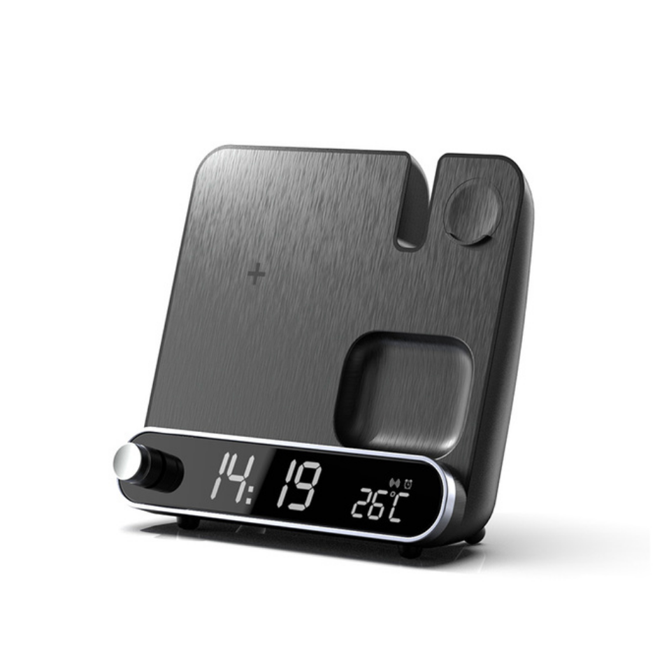 Portable 3-in-1 Wireless Charger Alarm Clock