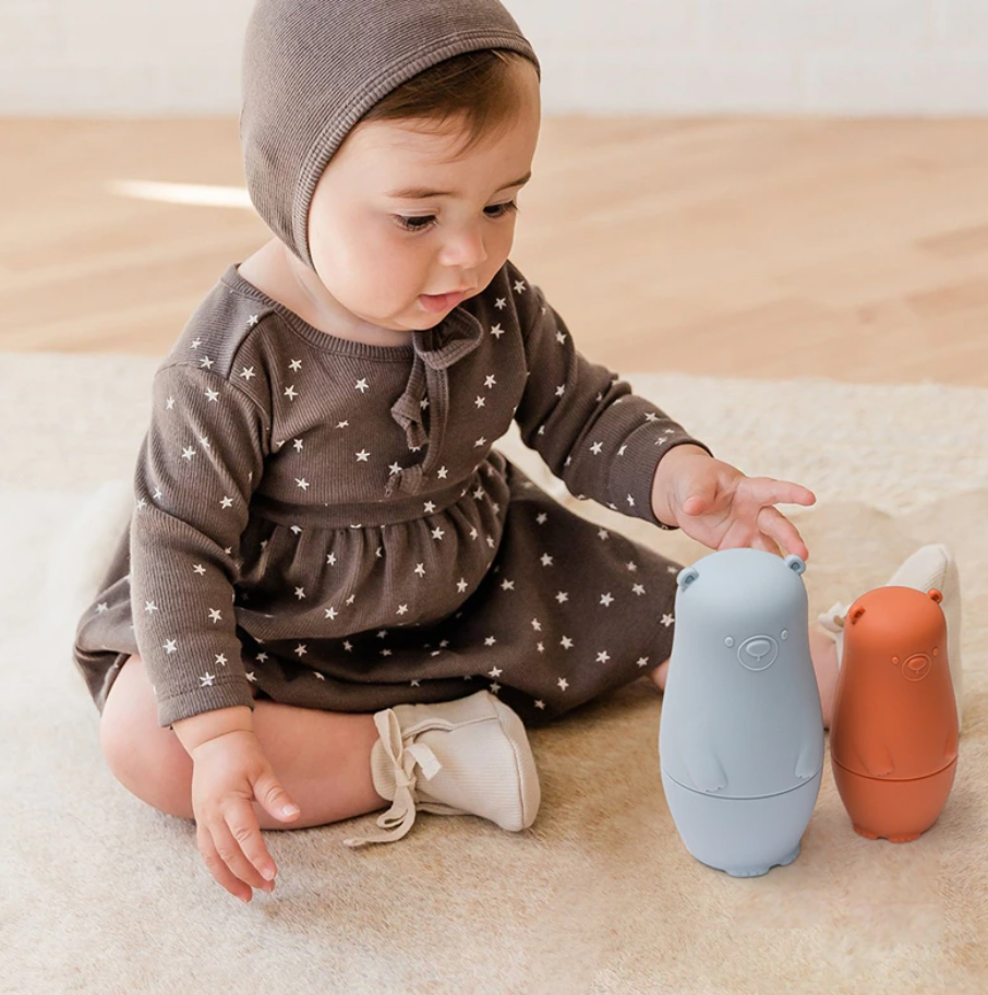 Vibrant Rubber Nesting Matryoshka Dolls