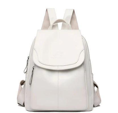 Classic Brown Leather Ladies Backpack - Luxicro