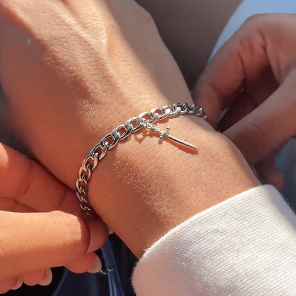 Couple's Silver Matching Ring and Bangle Set