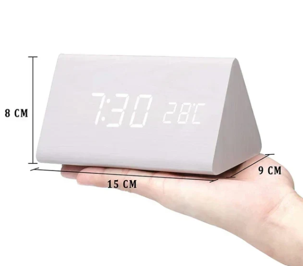 Slim LED Wood Wall Clock Contemporary Style