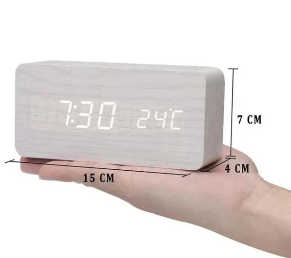 Slim LED Wood Wall Clock Contemporary Style