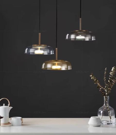 Contemporary Glass LED Hanging Light Fixture