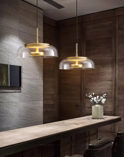 Contemporary Glass LED Hanging Light Fixture