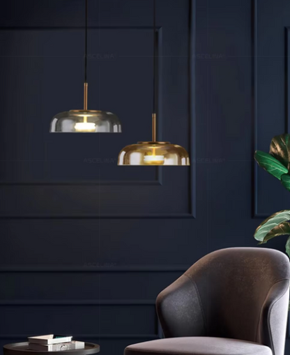 Contemporary Glass LED Hanging Light Fixture