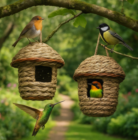 Cozy Natural Garden Bird House