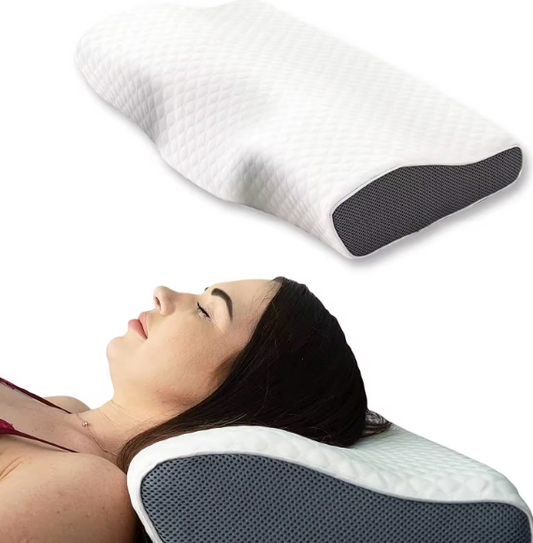 Contour Memory Foam Pillow for Side Sleepers with Snore Relief - Luxicro