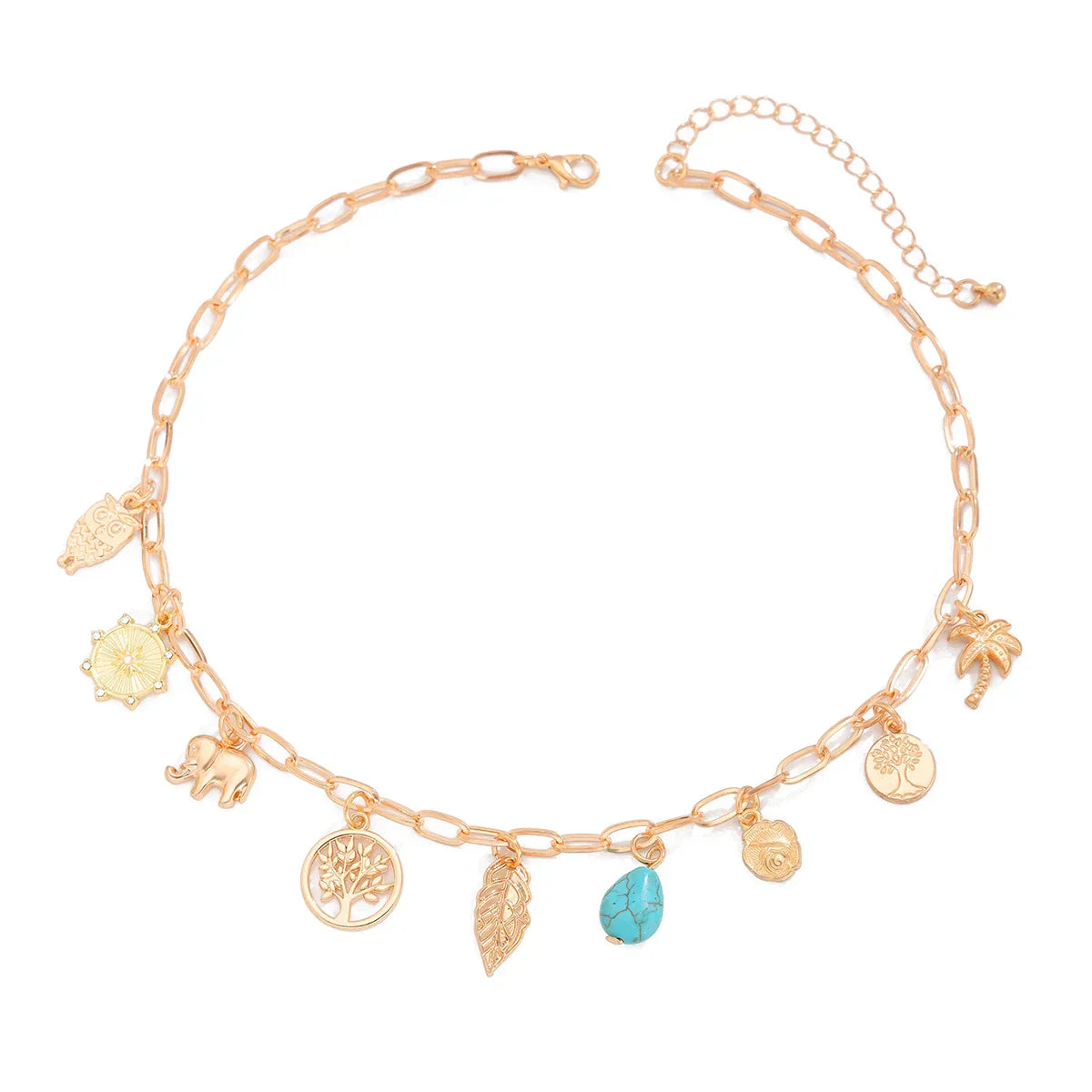 Vibrant Beach Paperclip Drop Necklace