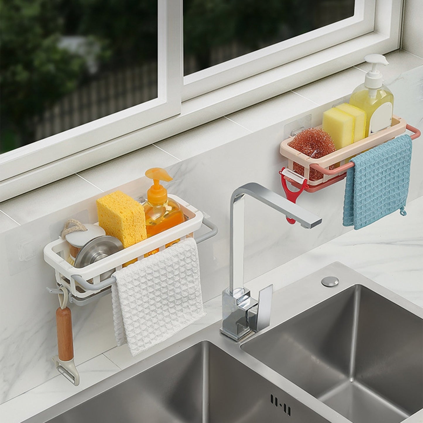 Compact Kitchen Sink Shelf Storage Organizer