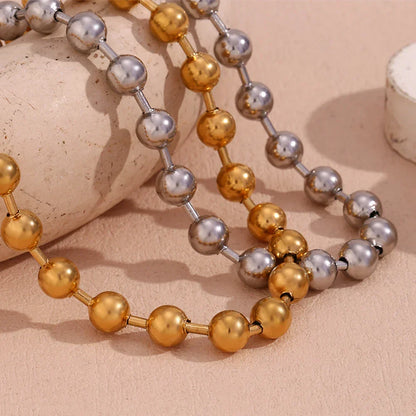Elegant Gold Chunky Bead Necklace