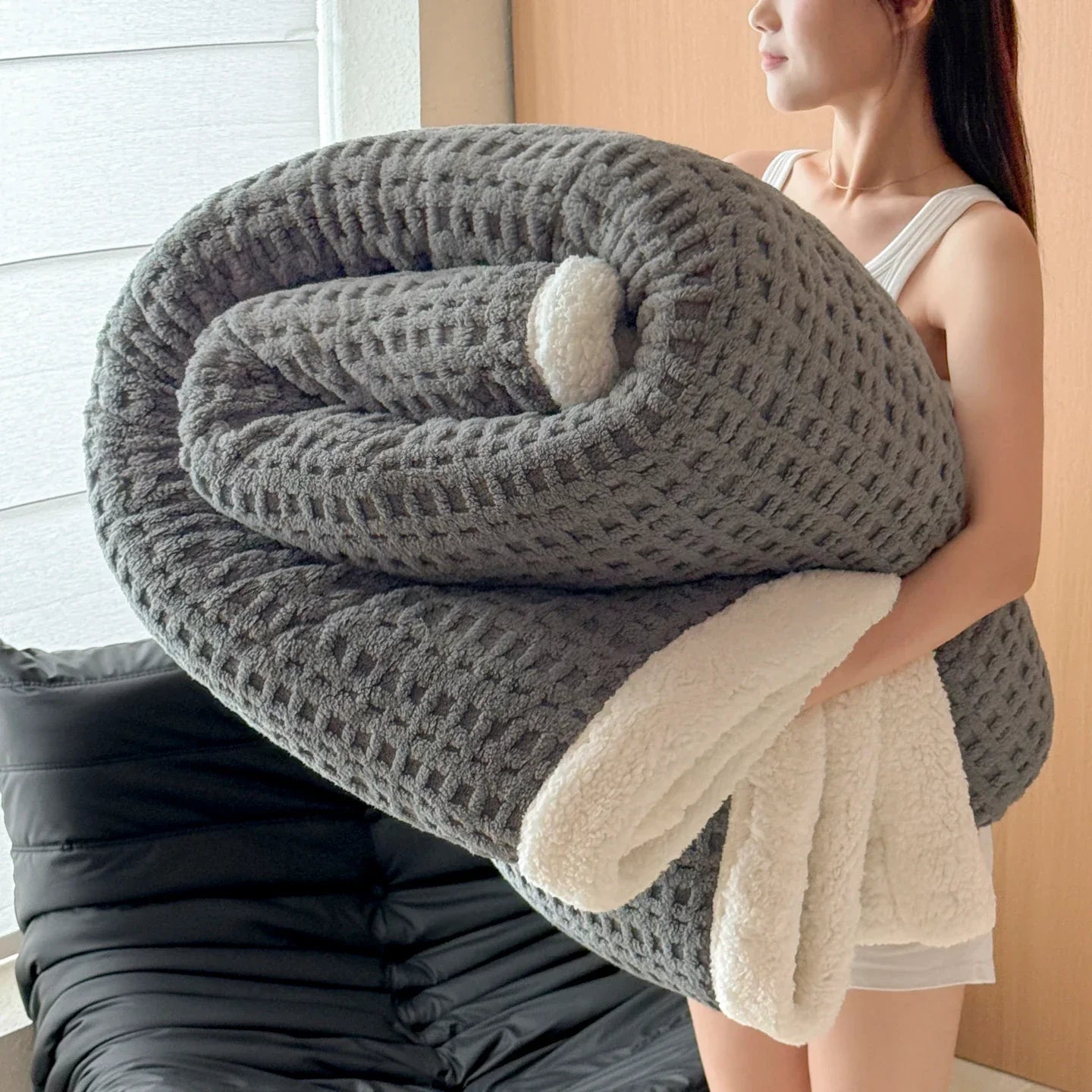 Plush Double Layer Fleece Blanket - Ultra Soft Warm Throw