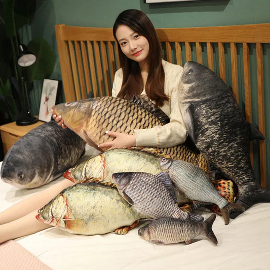 Big Soft Plush Fish Pillow Toy - Luxicro
