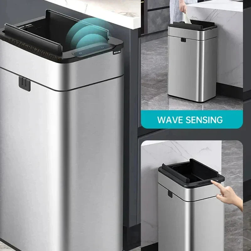 Hands Free Stainless Steel Sensor Bin - Luxicro