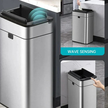 Hands Free Stainless Steel Sensor Bin - Luxicro