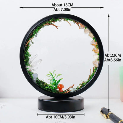 Beautiful Glass Table Lamp with Green Crystals