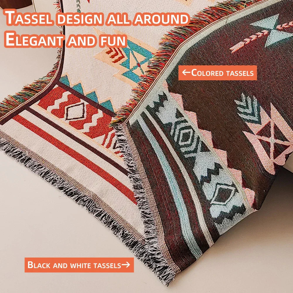 Big Boho Chic Fringed Throw Blanket