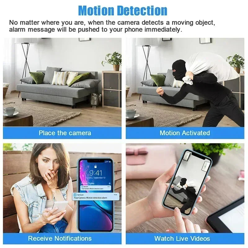 Compact WiFi Motion Sensor Mini Security Camera