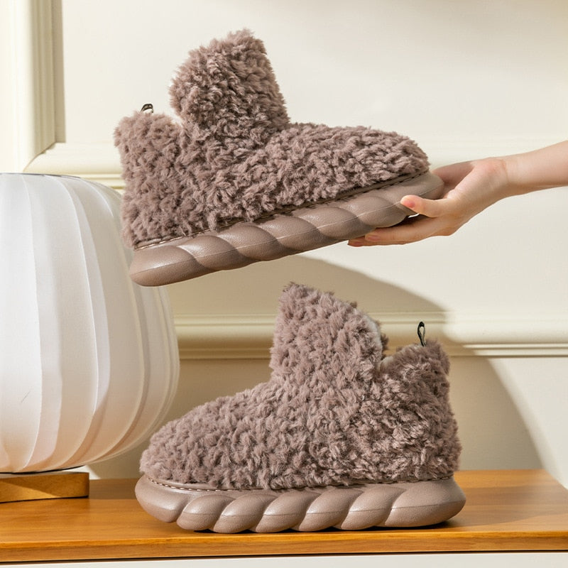 Cozy Warm Women's Plush Slipper Boots - Luxicro
