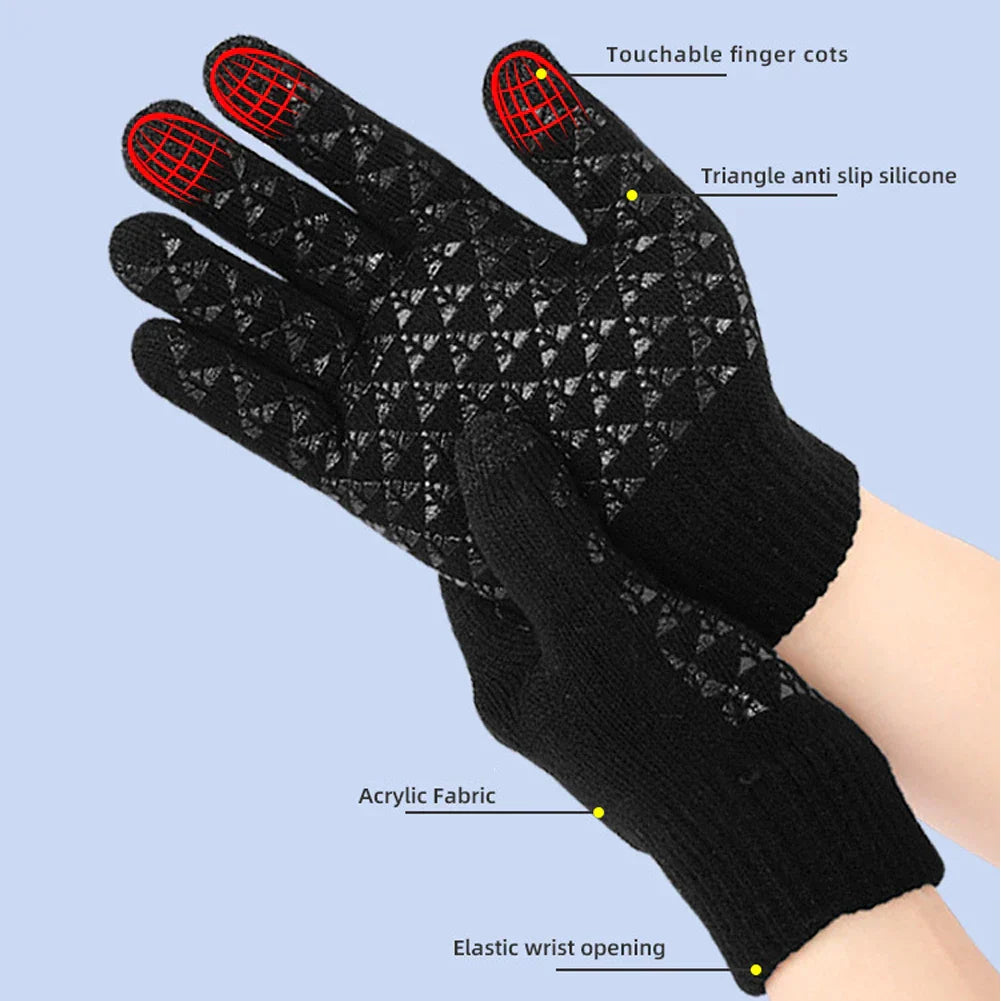 Warm Touchscreen Winter Cycling Gloves with USB Charging