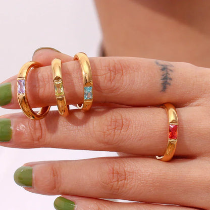 High End 18k Gold Gemstone Baguette Ring
